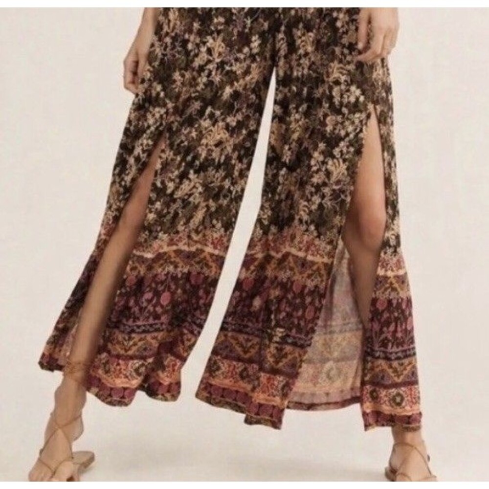 Free People Wide Leg Jumpsuit Brown Multicolor - Picture 3 of 13